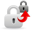 Icon: Red Arrow Between Two Padlocks